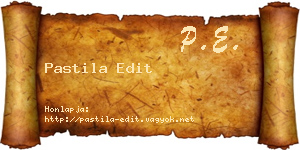 Pastila Edit névjegykártya